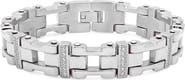STEELTIME Men's Stainless Steel Crystal Link Bracelet