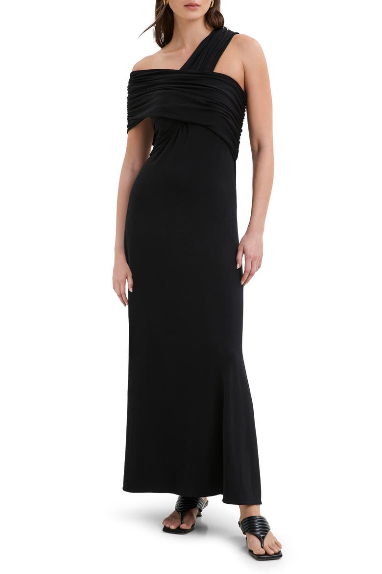 Alyssa Jersey Cocktail Dress, Main, color, BLACK
