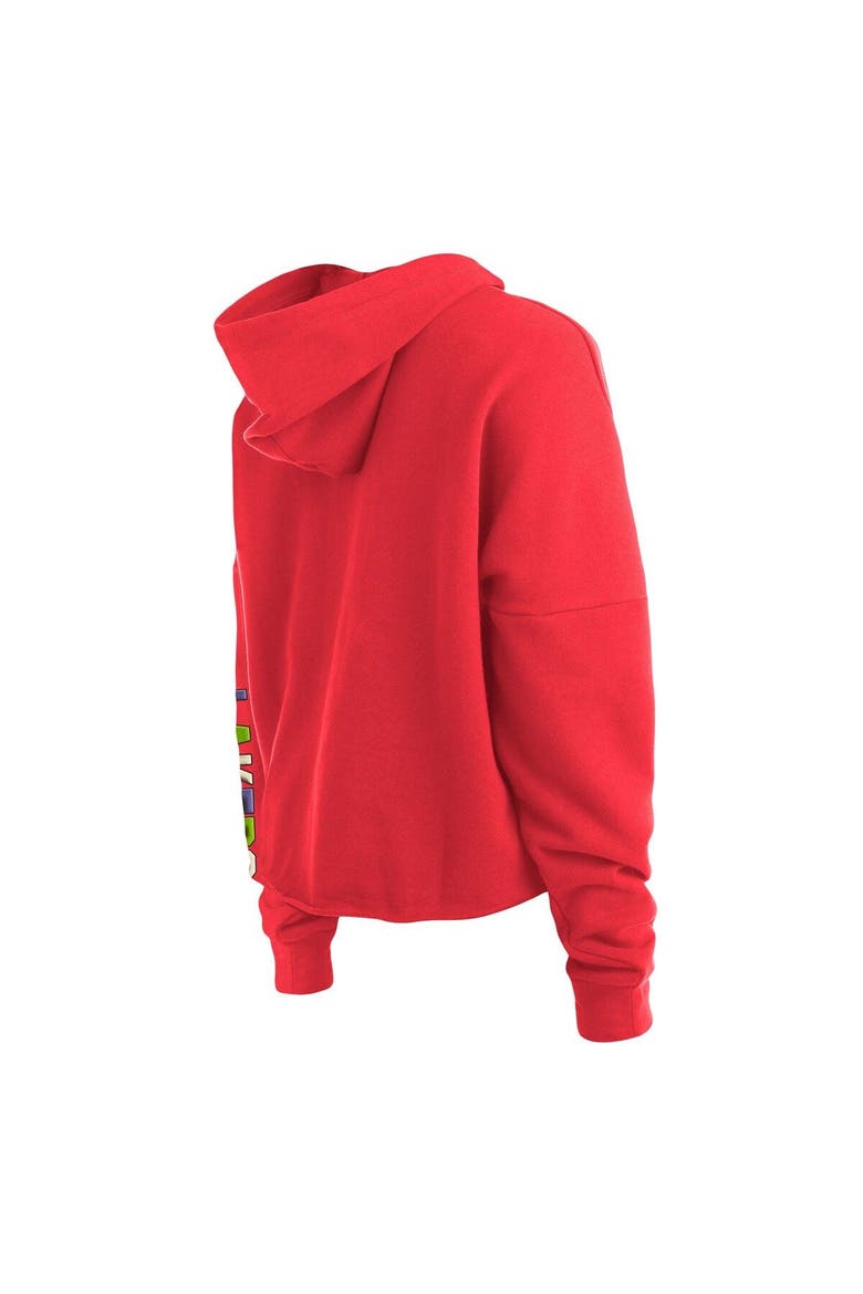 Women's New Era Red Los Angeles Lakers Color Pack Cropped Top Pullover Hoodie, Alternate, color, Red