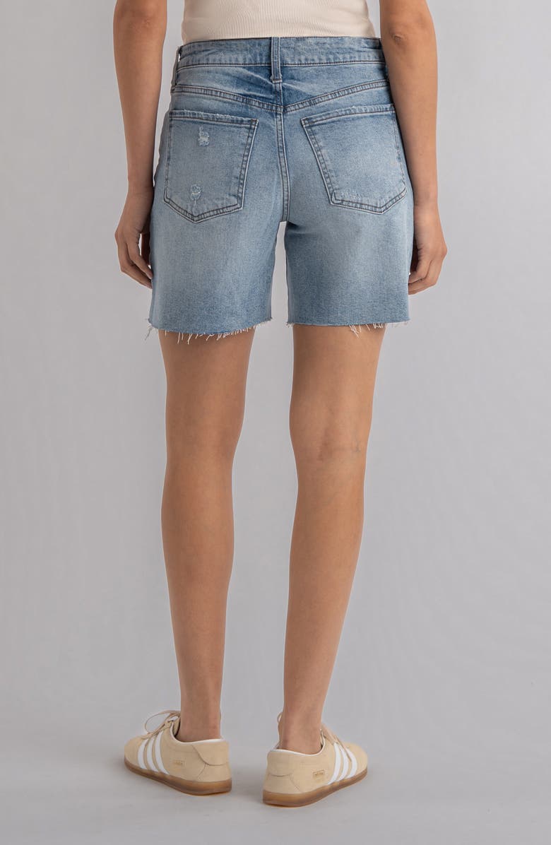 KUT from the Kloth Hailey Raw Hem High Waist Denim Bermuda Shorts, Alternate, color, Focus