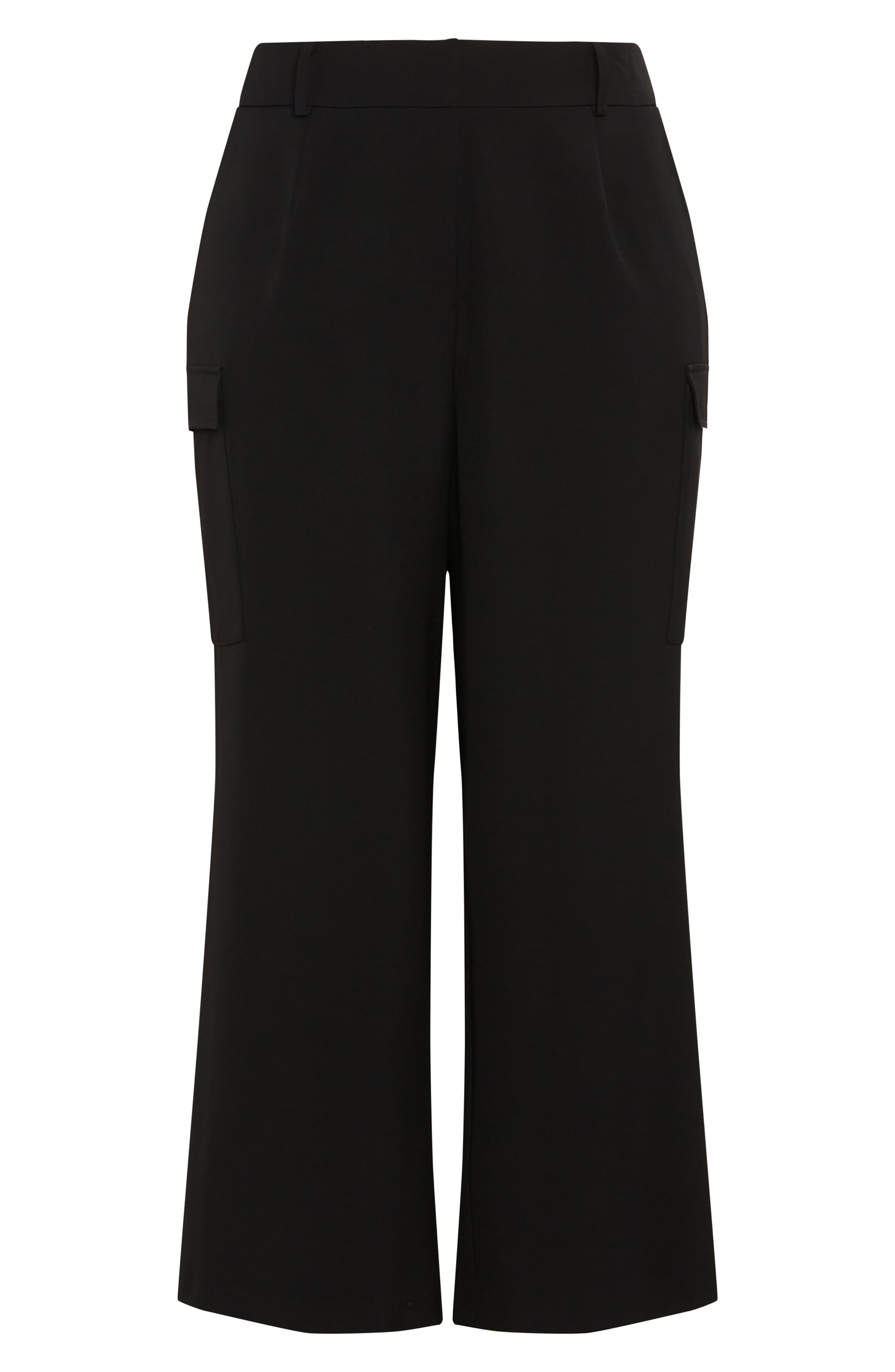 City Chic Karter Wide Leg Cargo Pants In Black