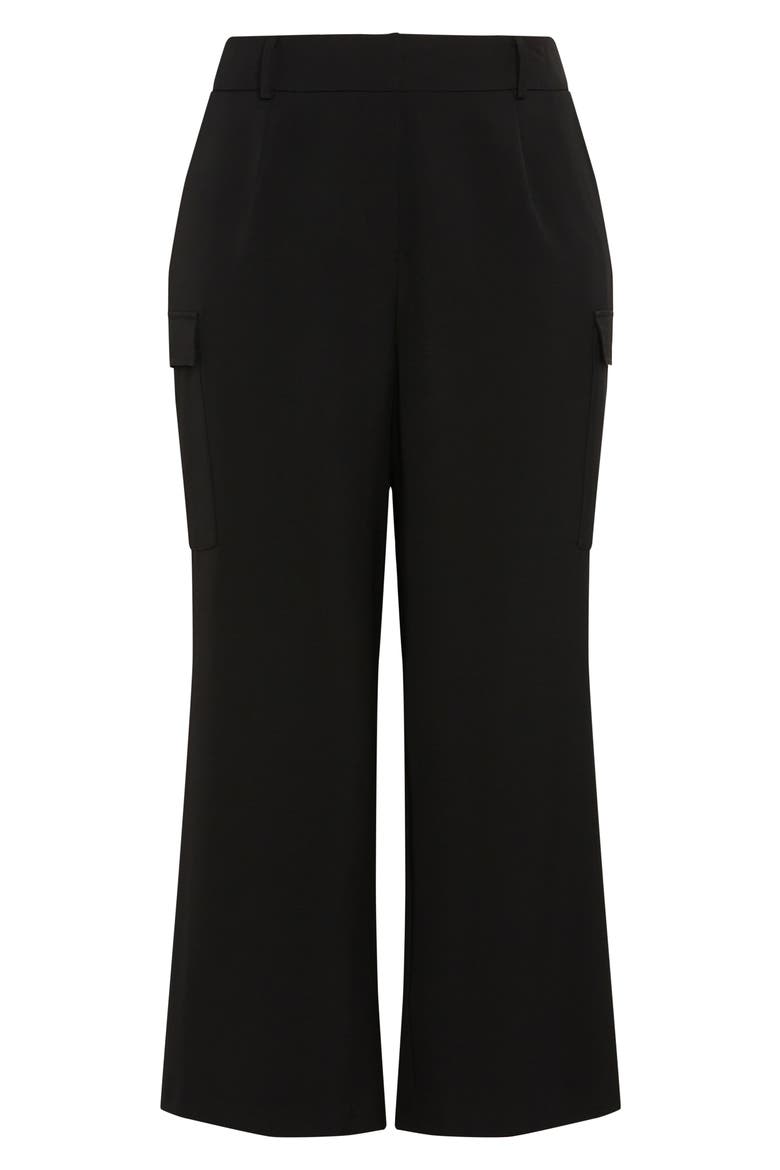 Karter Wide Leg Cargo Pants, Alternate, color, BLACK