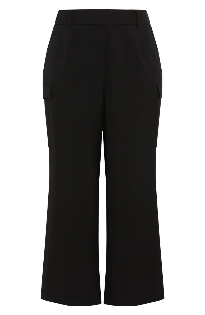 City Chic Karter Wide Leg Cargo Pants, Main, color, Black