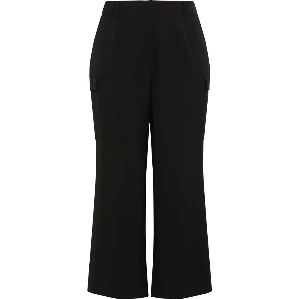 City Chic Karter Wide Leg Cargo Pants In Black