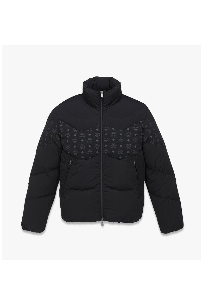 Monogram Print Puffer Jacket in ECONYL, Main, color, Black