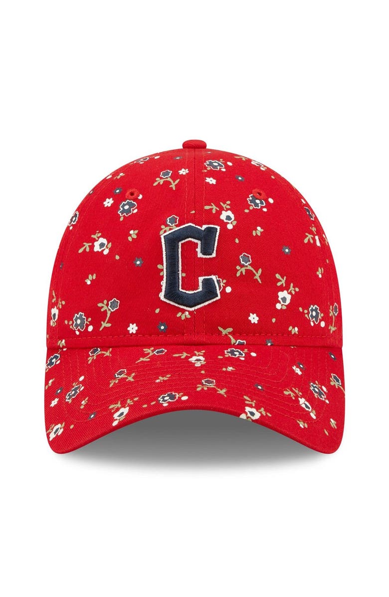 New Era Women's New Era Red Cleveland Guardians Floral 9TWENTY Adjustable Hat, Alternate, color,