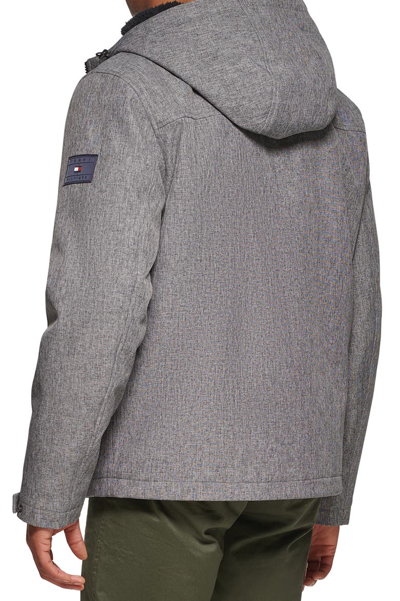 Soft Shell Hooded Jacket, Alternate, color, HTHR GREY