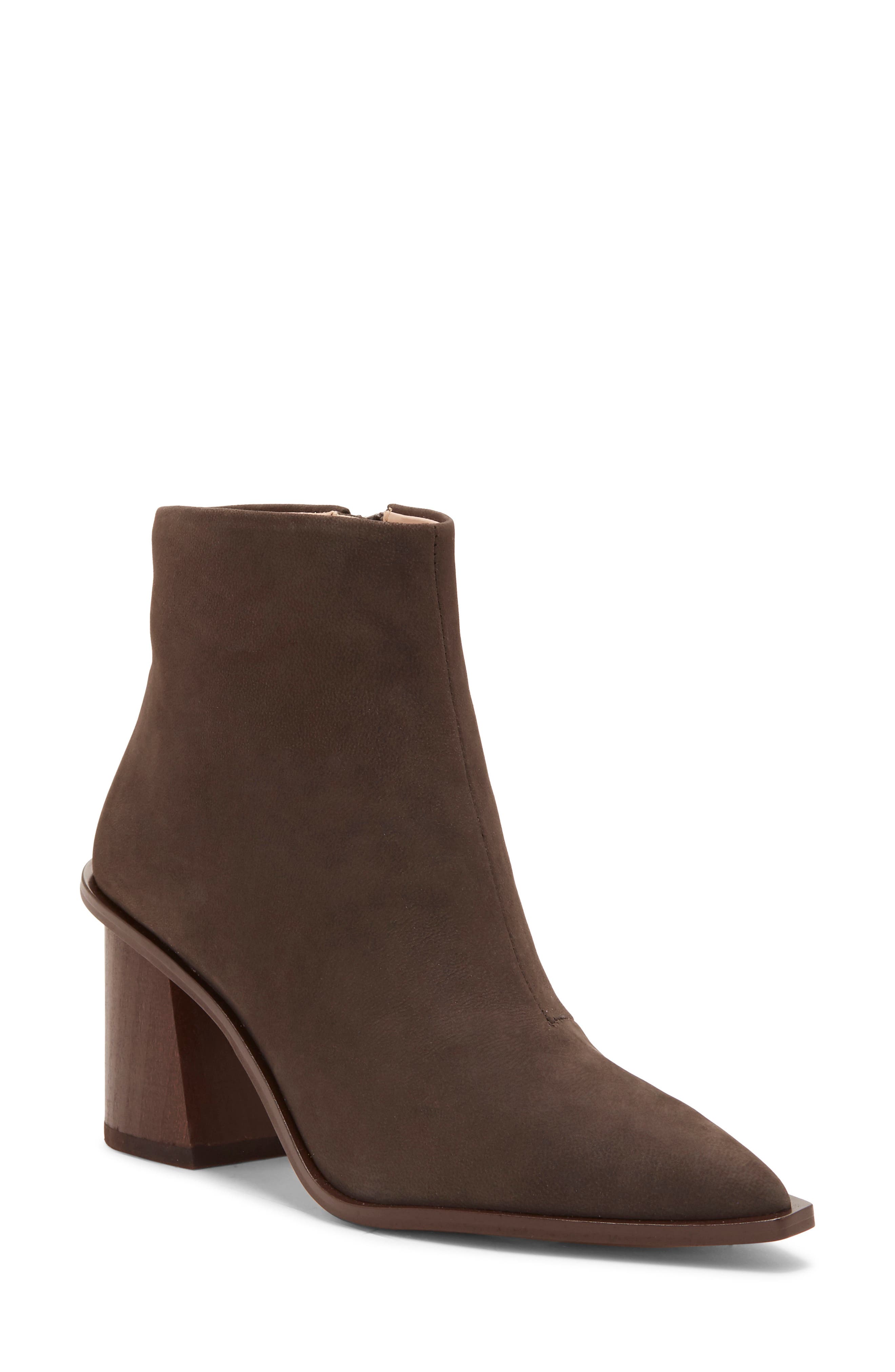 Kelte Pointed Toe Bootie, Main, color, CHARCOAL NUBUCK LEATHER