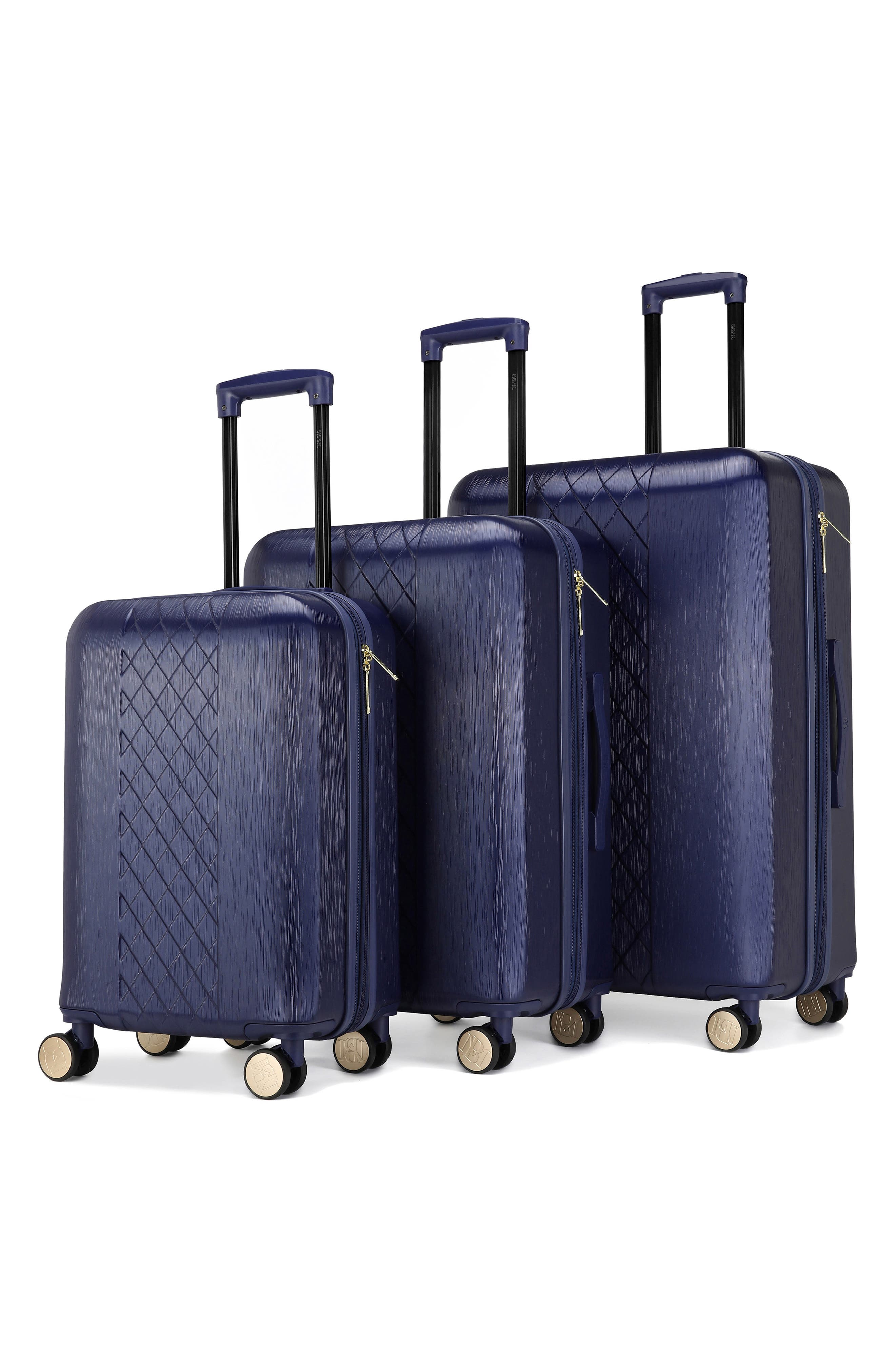 Badgley Mischka Collection Three-Piece Diamond Hardside Spinner Luggage Set, Alternate, color, 