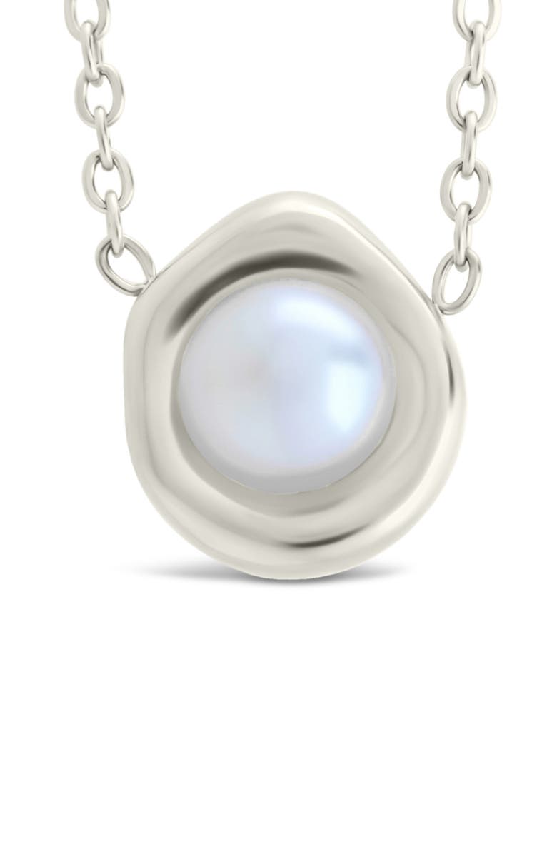 Sterling Forever Joan Drop Pearl Pendant Necklace, Alternate, color, Silver