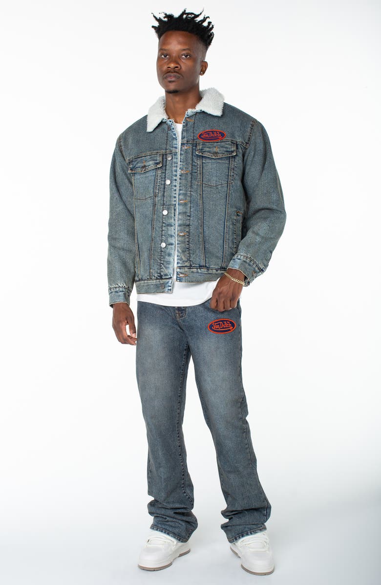 Von Dutch Piston Denim Trucker Jacket, Alternate, color, Hazestone