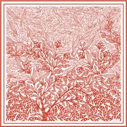 Jessie Zhao New York Double Sided Silk Scarf Of Scarlet Tree of Life