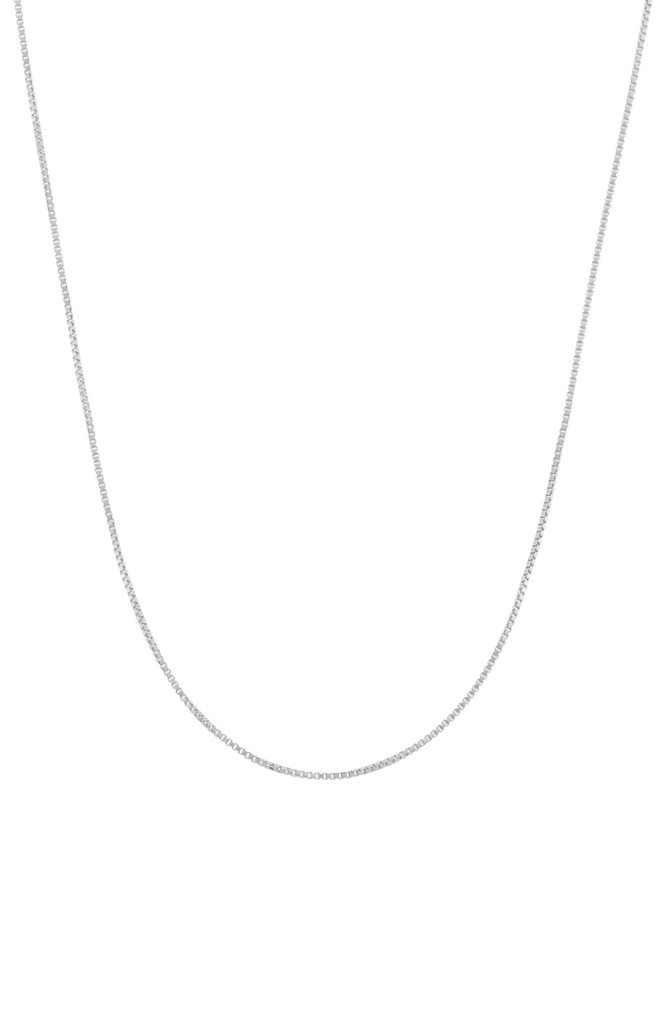 FZN Sterling Silver Adjustable Box Chain Necklace