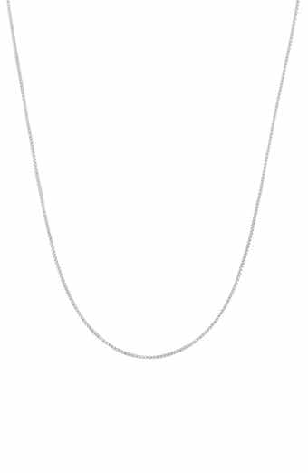 FZN Sterling Silver Adjustable Box Chain Necklace