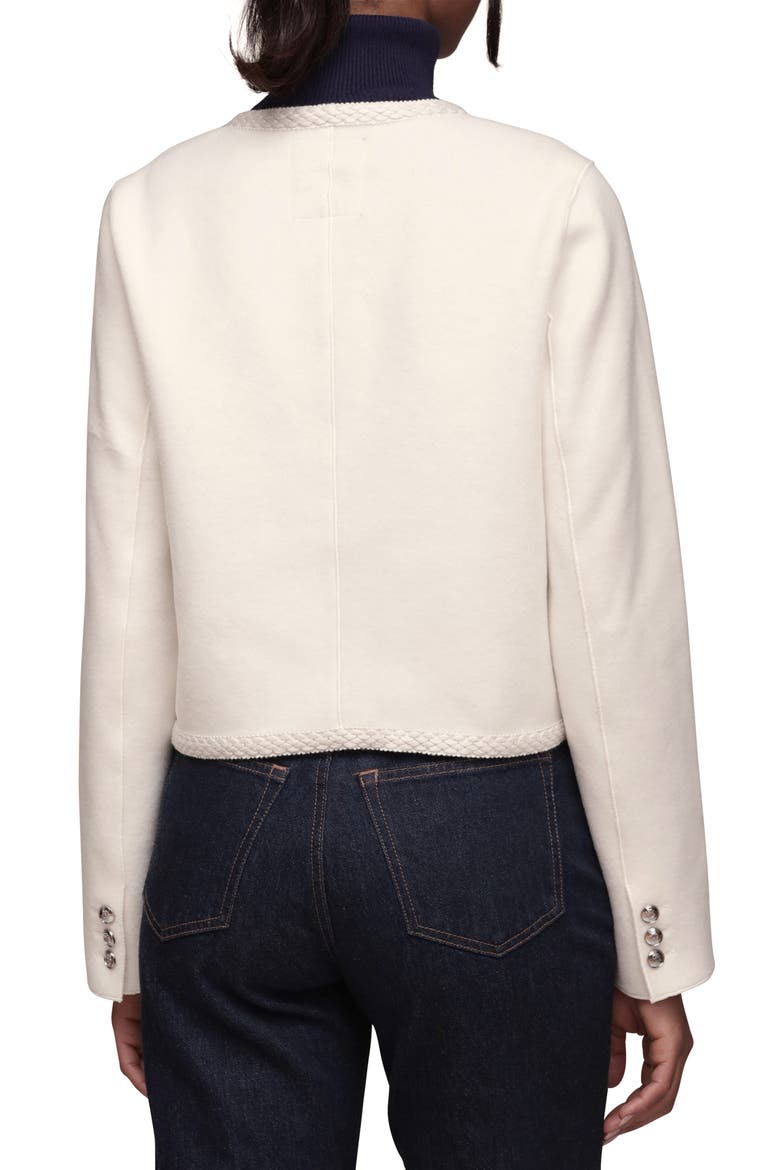 Cropped Collarless Jacket, Alternate, color, IVORY