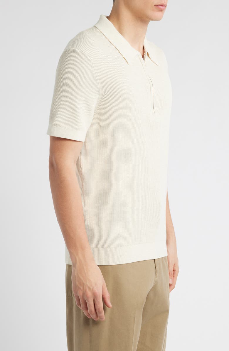 NN07 Hansie 6600 Organic Cotton Quarter Zip Sweater Polo, Alternate, color, Ivory