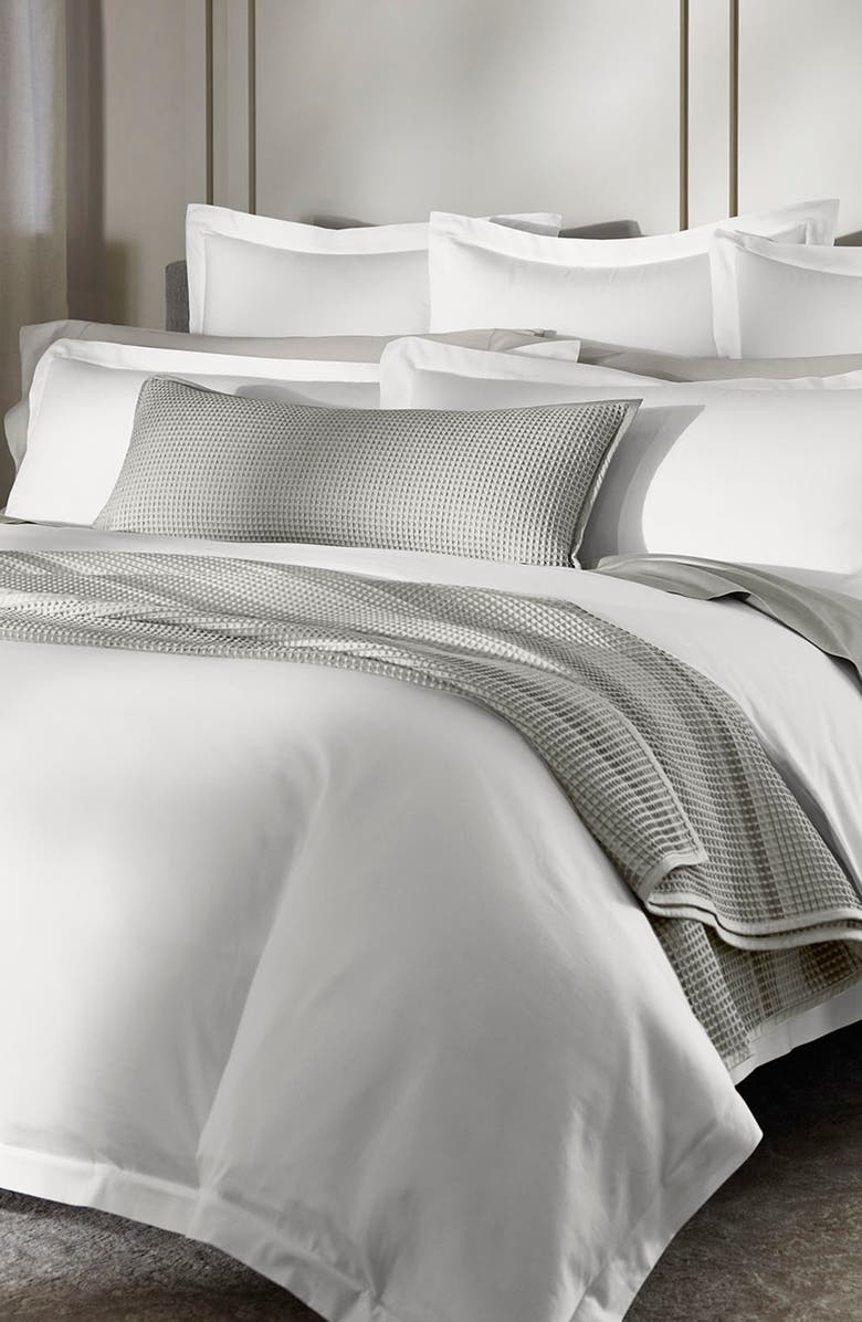 Boll & Branch Organic Cotton Waffle Accent Pillow Cover, Alternate, color, Pewter