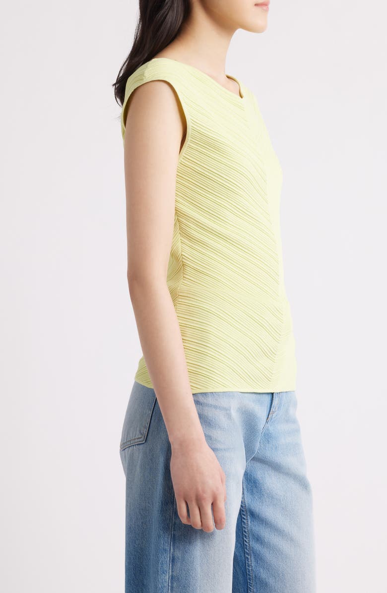 BOSS Faitini Rib Sleeveless Sweater, Alternate, color, Pale Lime