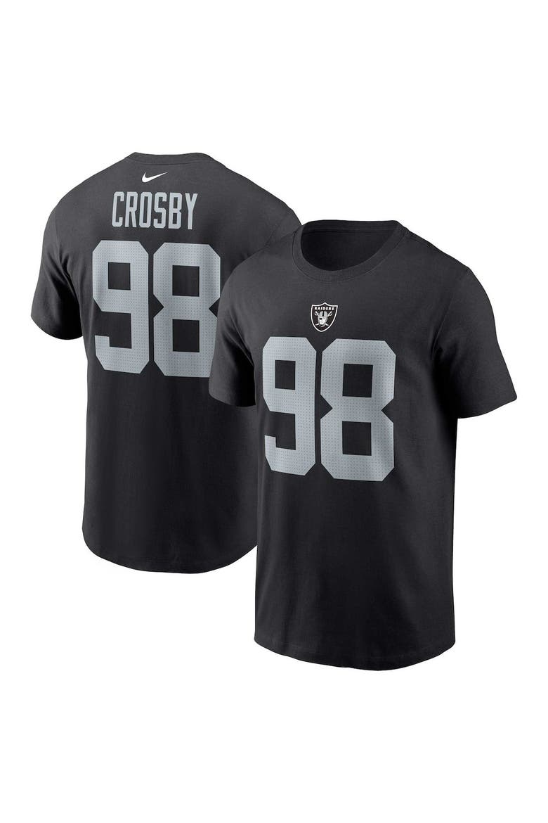 Men's Nike Maxx Crosby Black Las Vegas Raiders Player Name & Number T-Shirt, Main, color, Black