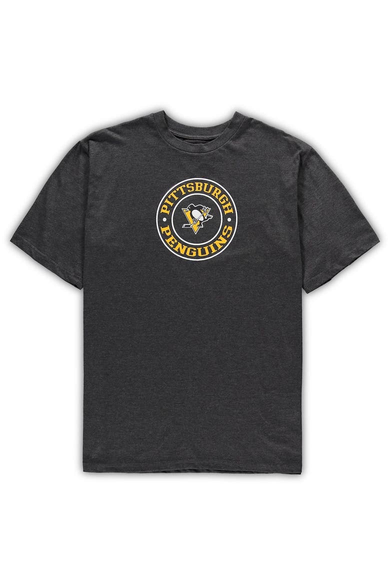 Men's Concepts Sport Black/Heathered Charcoal Pittsburgh Penguins Big & Tall T-Shirt & Shorts Sleep Set, Alternate, color, Black