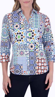 Foxcroft Mary Intertwine Button-Up Shirt