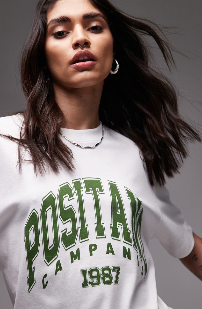 Topshop Positano Oversize Graphic T-Shirt, Alternate, color, 