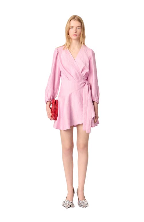Maje Linen-blend Wrap Mini Dress