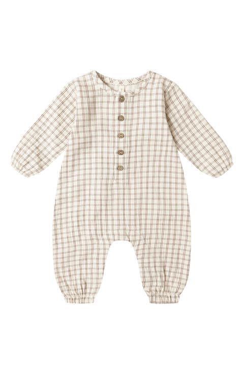 Check Organic Cotton Romper (Baby)