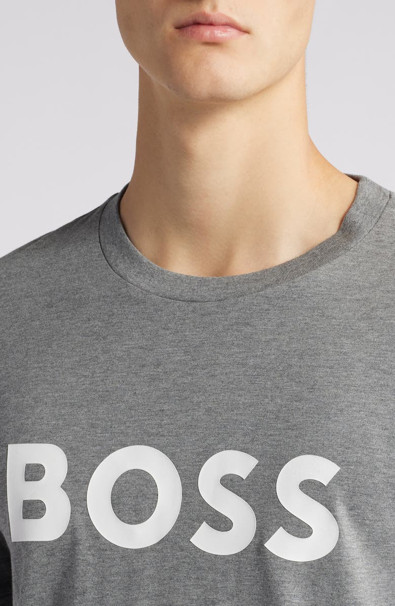 BOSS Tiburt Logo Graphic T-Shirt, Alternate, color, Medium Grey