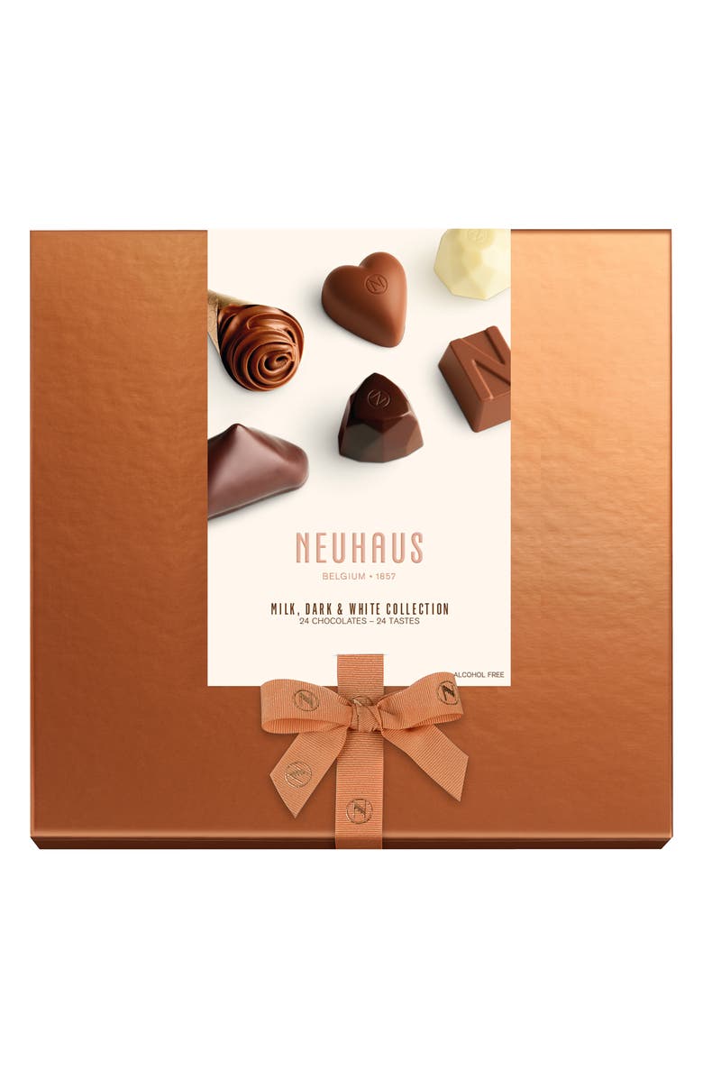 NEUHAUS Milk, Dark & White Collection 24-Piece Gift Box, Main, color, Brown