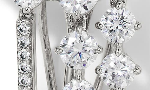 Nadri Cassi Cubic Zirconia Fringe Cluster Statement Earrings In Silver