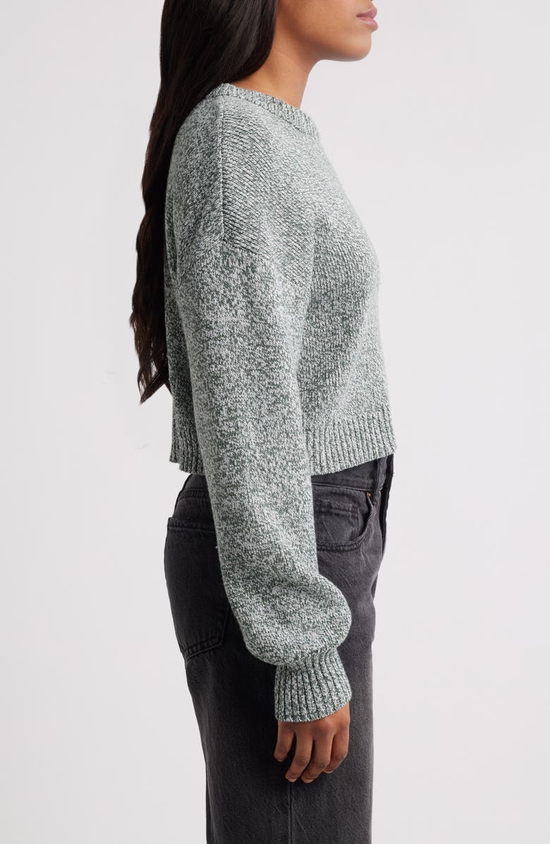 PacSun Micah Marled Crop Cotton Blend Rib Sweater, Alternate, color,