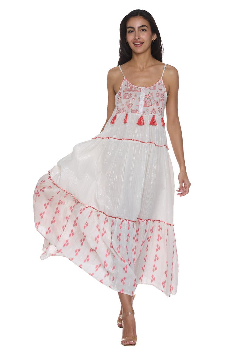 Embellished Maxi Dress, Alternate, color, WHITE