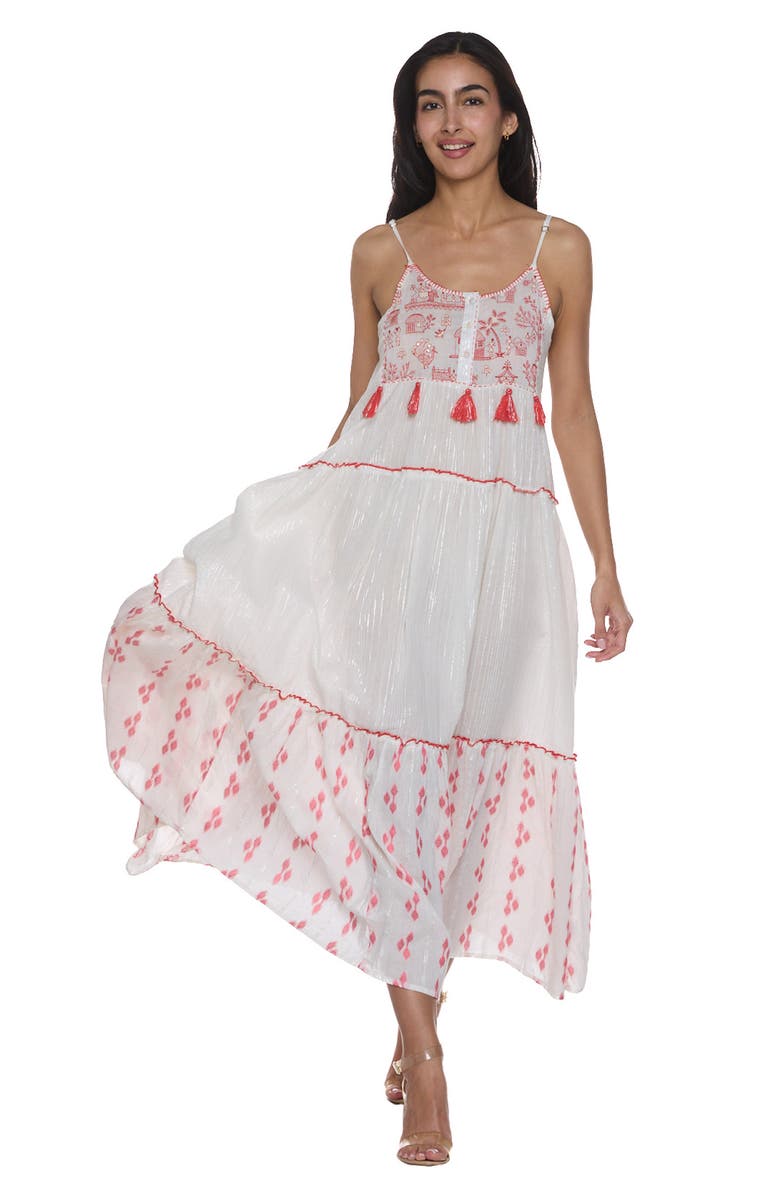 RANEES Embellished Maxi Dress, Alternate, color, White