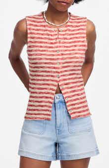 Madewell Stripe Crewneck Sweater Vest