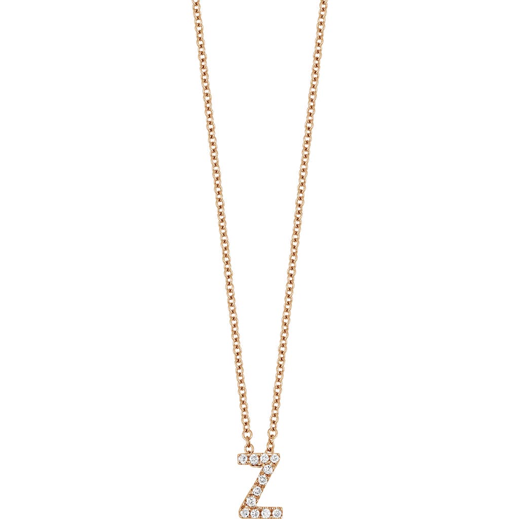 Bony Levy Diamond Pavé Initial Pendant Necklace In 18k Rose Gold - Z