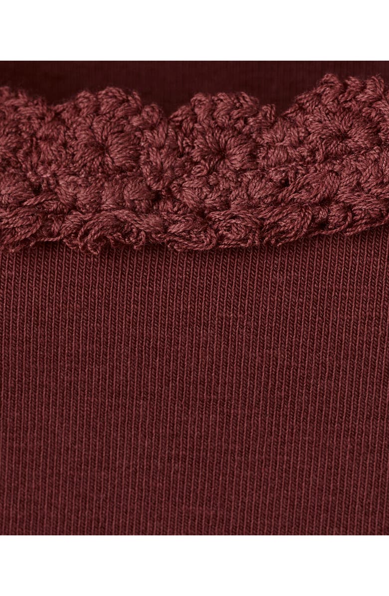 MANGO Scallop Crochet Tank, Alternate, color, Brown