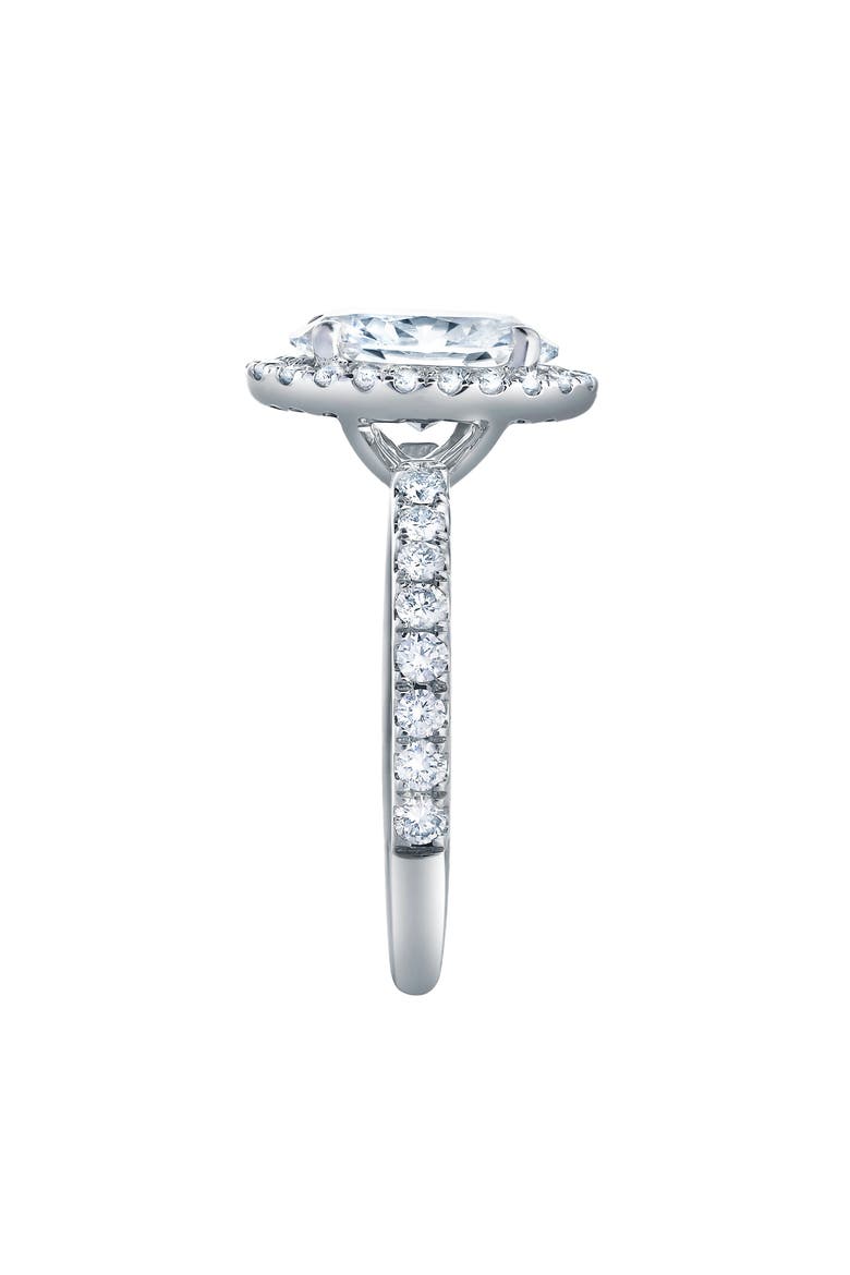 Laurentia 14K White Gold Oval Lab Grown Diamond Halo Engagement Ring - 1.95 Ct, Alternate, color, 14K White Gold