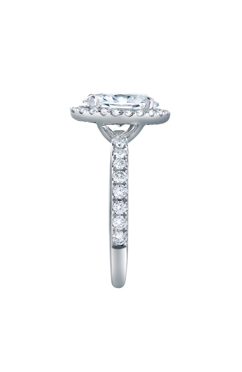 LuvMyJewelry Laurentia 14K White Gold Oval Lab Grown Diamond Halo Engagement Ring - 1.95 Ct, Alternate, color, 14K White Gold