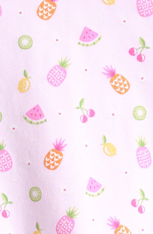Kissy Kissy Print Pima Cotton Bubble Bodysuit In Multi Pink
