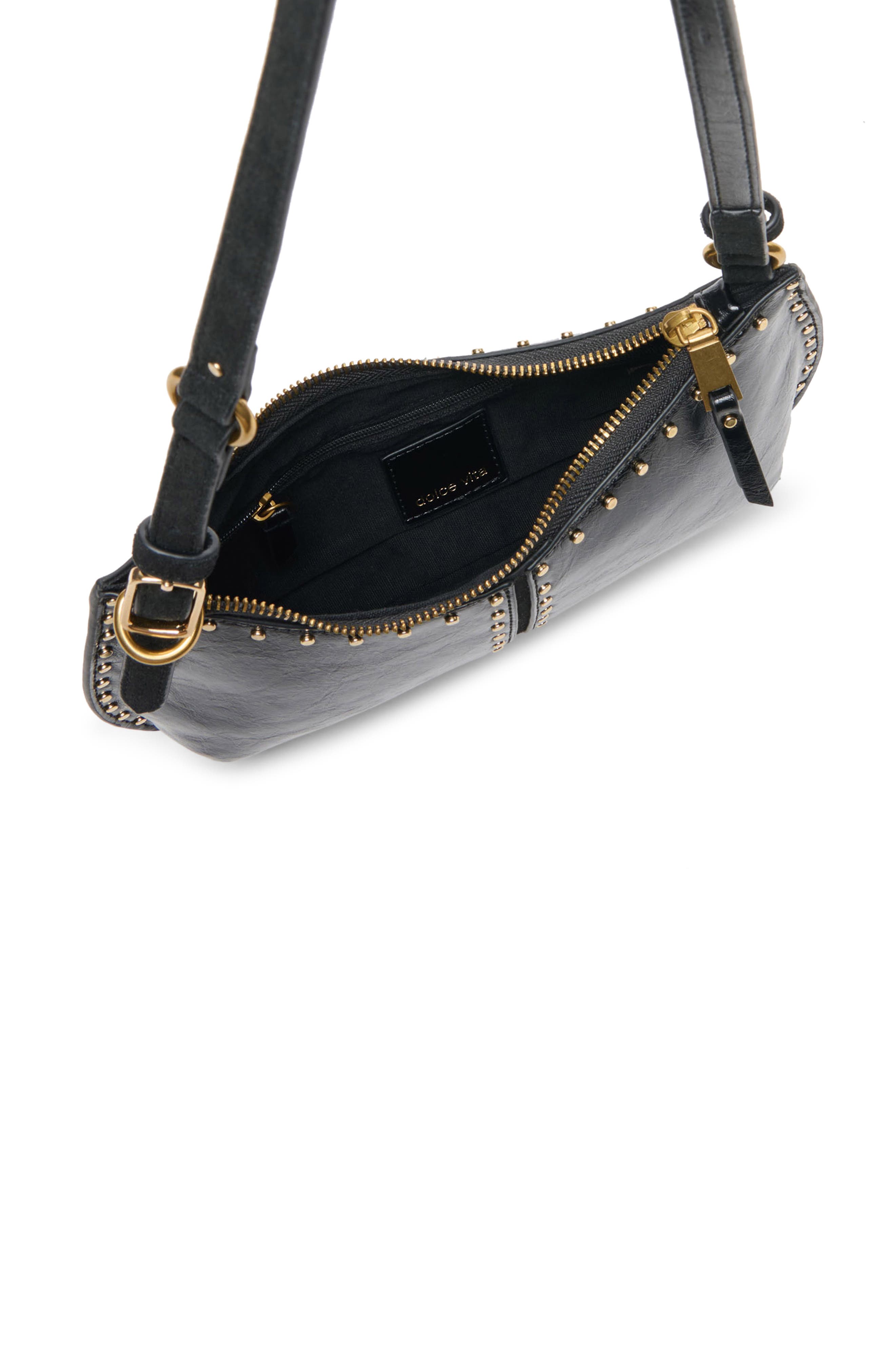 Axelle Faux Leather Baguette Bag, Alternate, color, BLACK