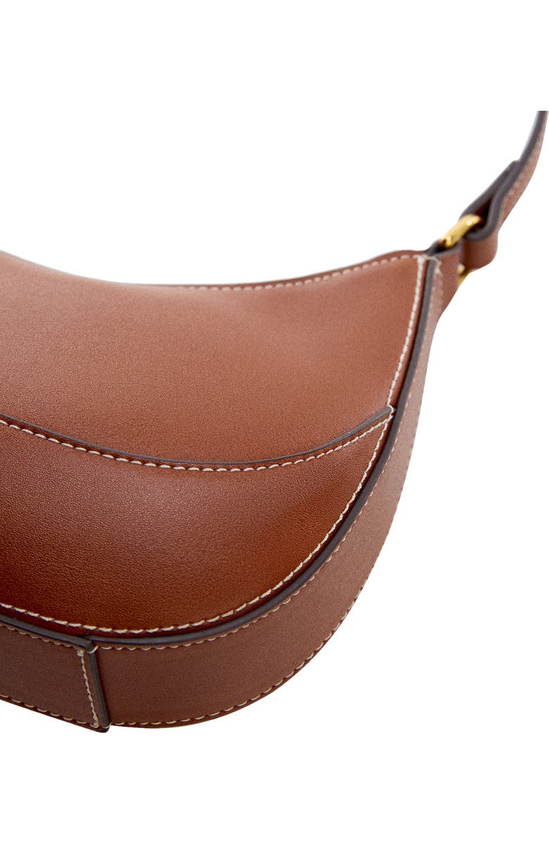 MANGO Oval Faux Leather Shoulder Bag, Alternate, color, Leather