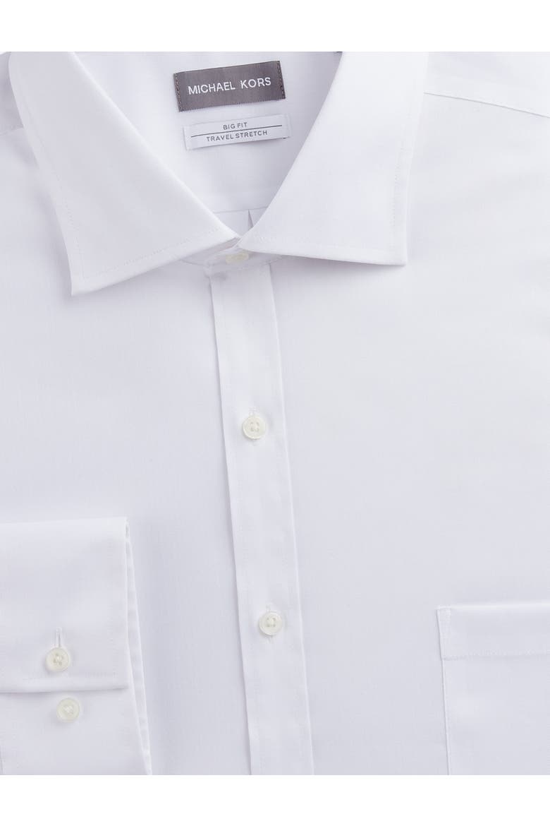 Big & Tall Solid Non-Iron Stretch Dress Shirt, Alternate, color, WHITE