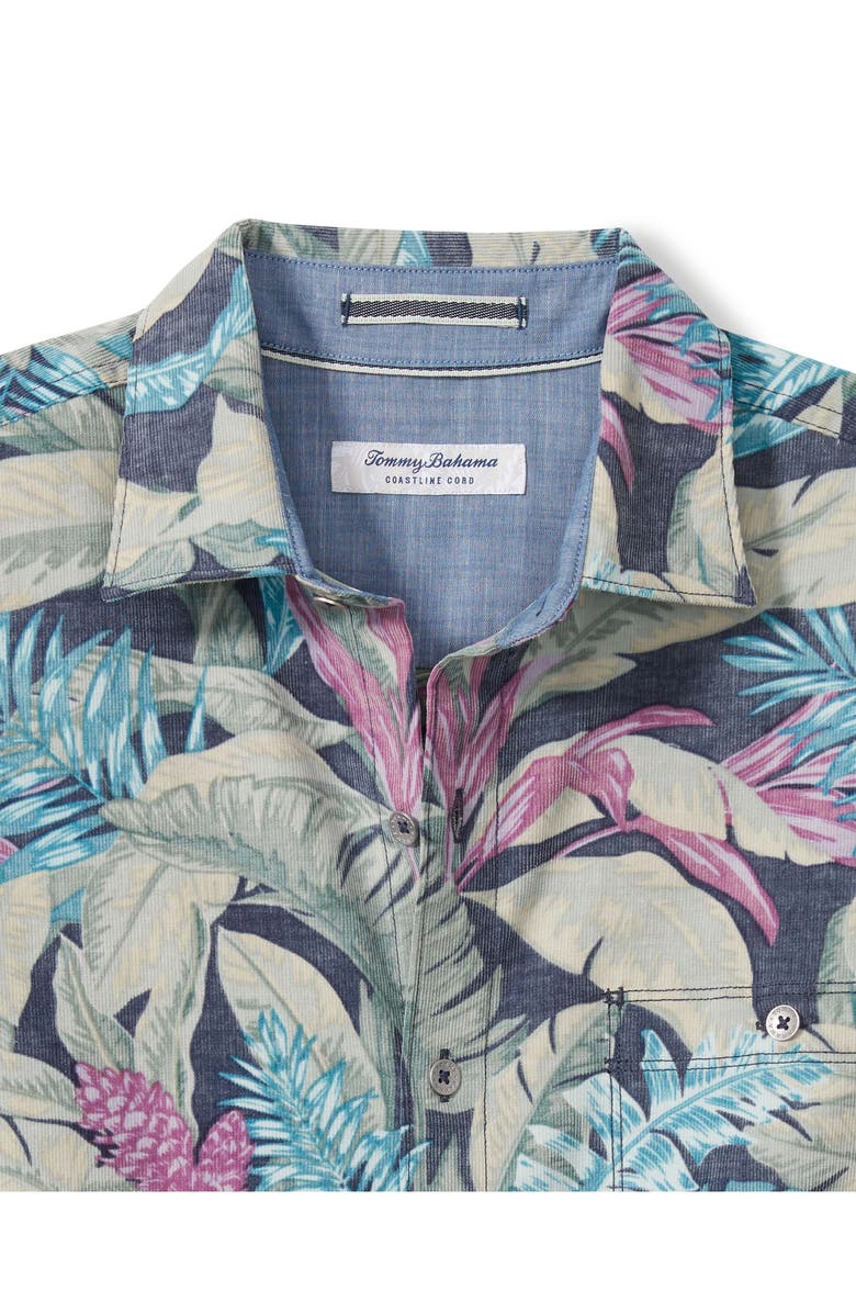 Tommy Bahama Coastline Cord Leaf Print Cotton Corduroy Button-Up Shirt, Alternate, color, Deep Space