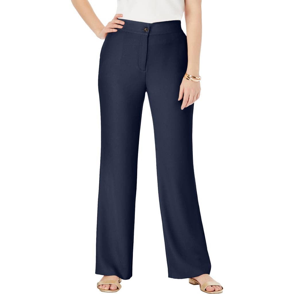 Jessica London Tummy Control Bi-stretch Bootcut Pant In Blue