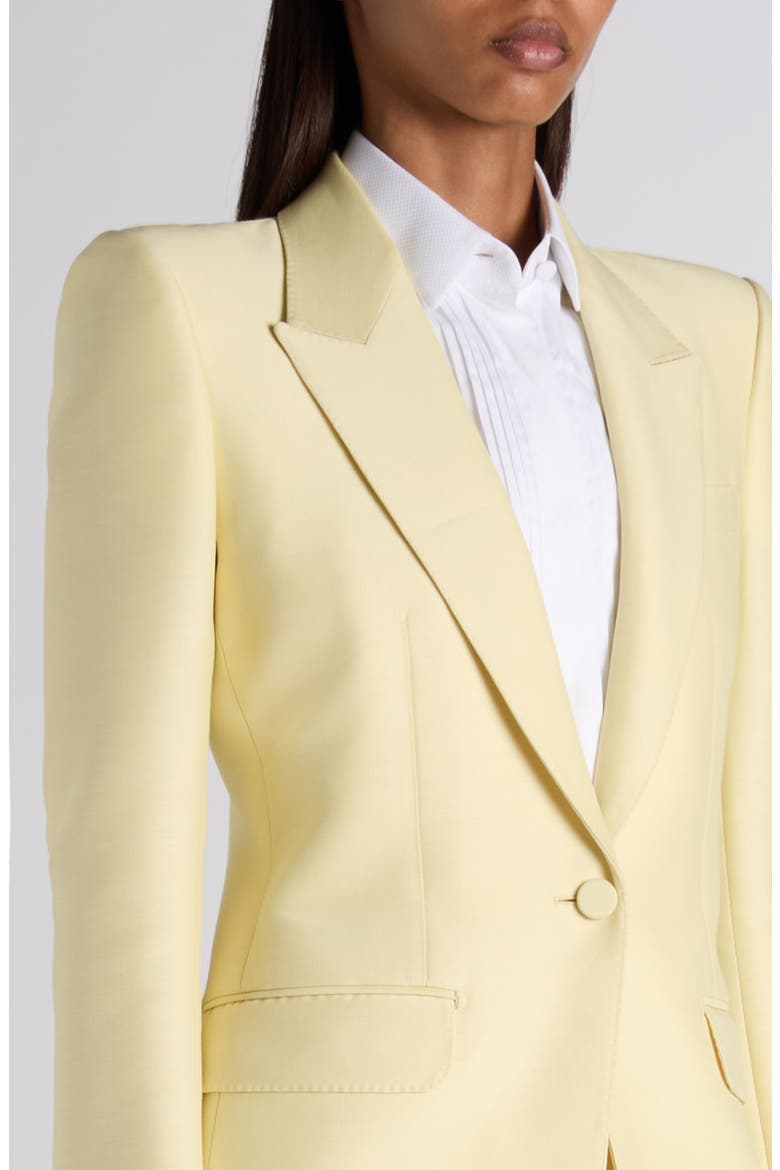 Strong Shoulder Wool & Silk Radzimir Jacket, Alternate, color, PALE LEMON