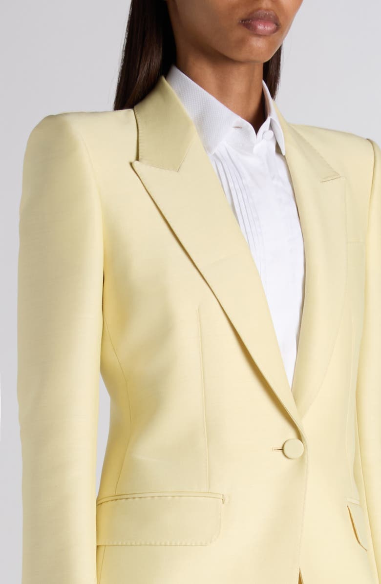 TOM FORD Strong Shoulder Wool 
Silk Radzimir Jacket, Alternate, color, Pale Lemon