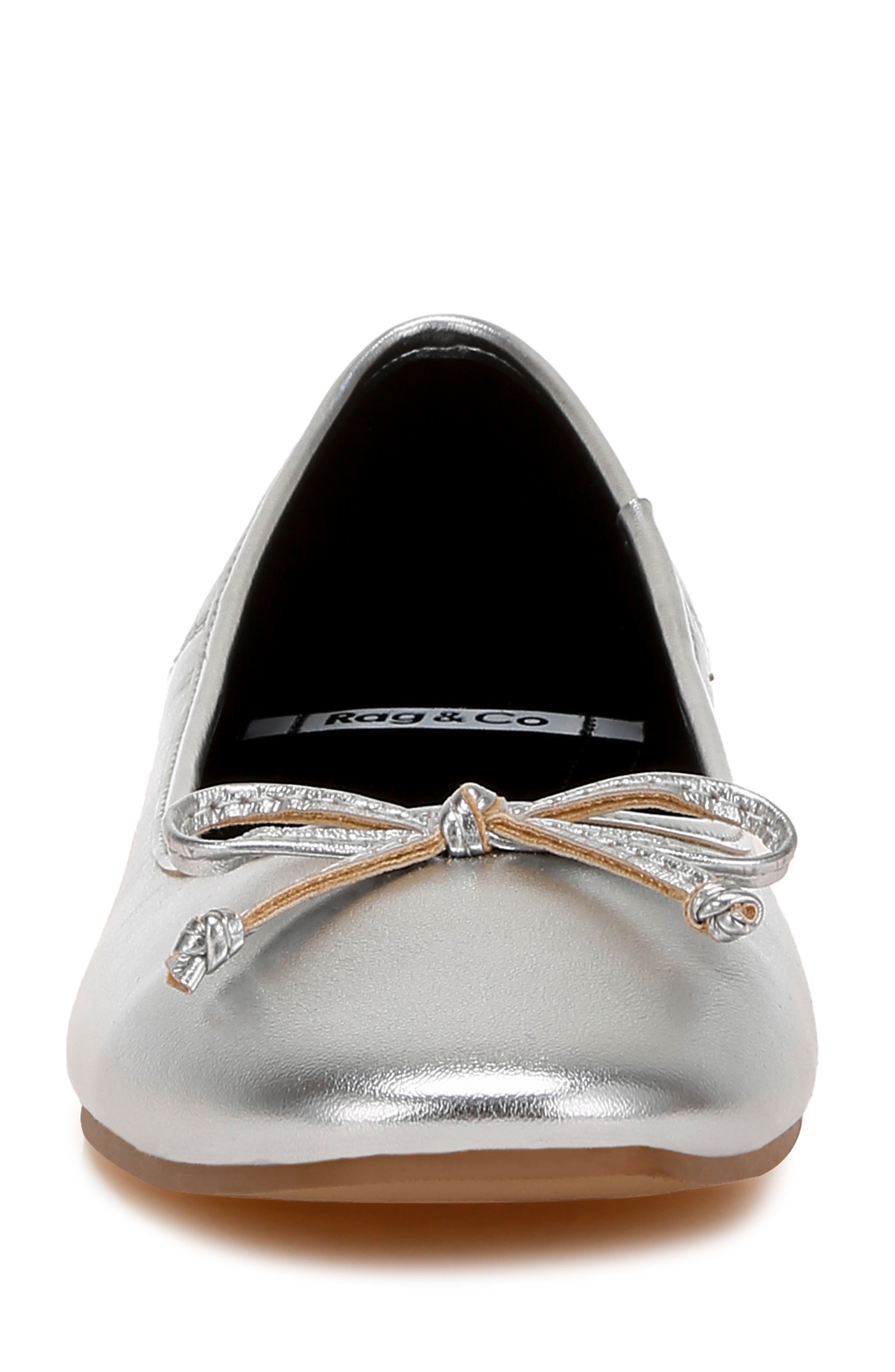 Rag & Co Ipara Ballet Flat, Alternate, color, Silver