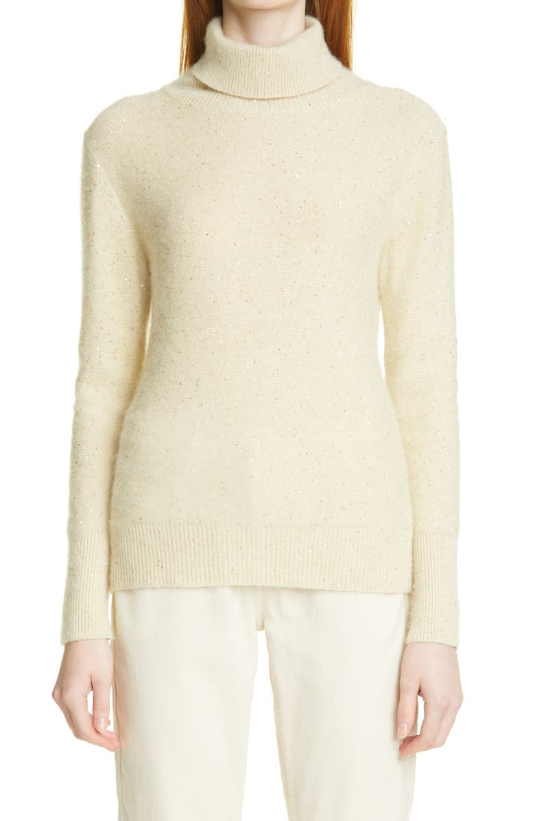 Fabiana Filippi Sequin Turtleneck Sweater, Main, color, 