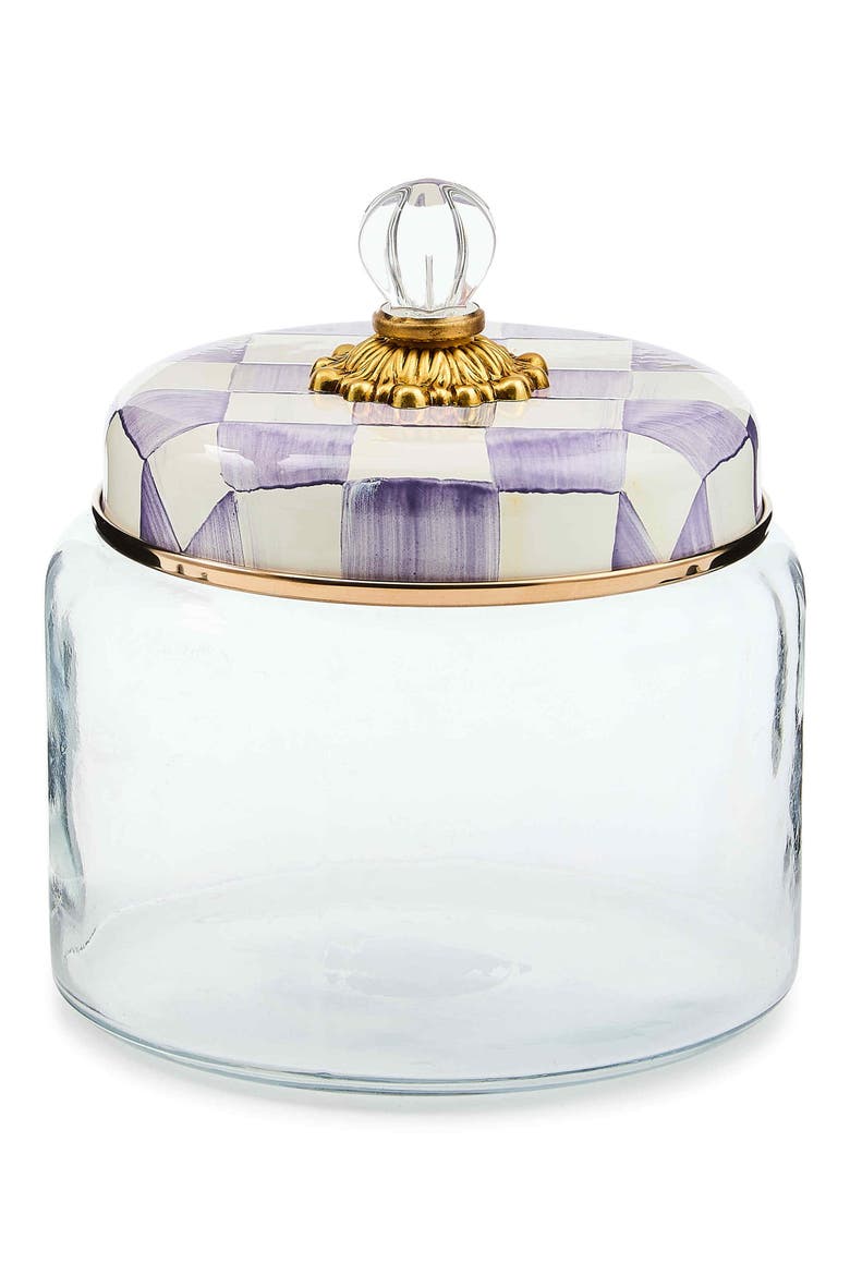 Violet Check Medium Kitchen Canister, Main, color, VIOLET